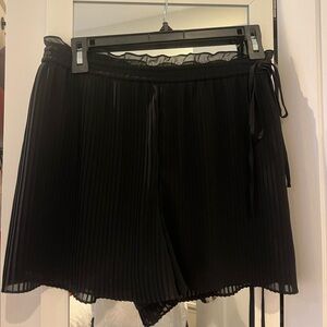 Club Monaco black pleated shorts